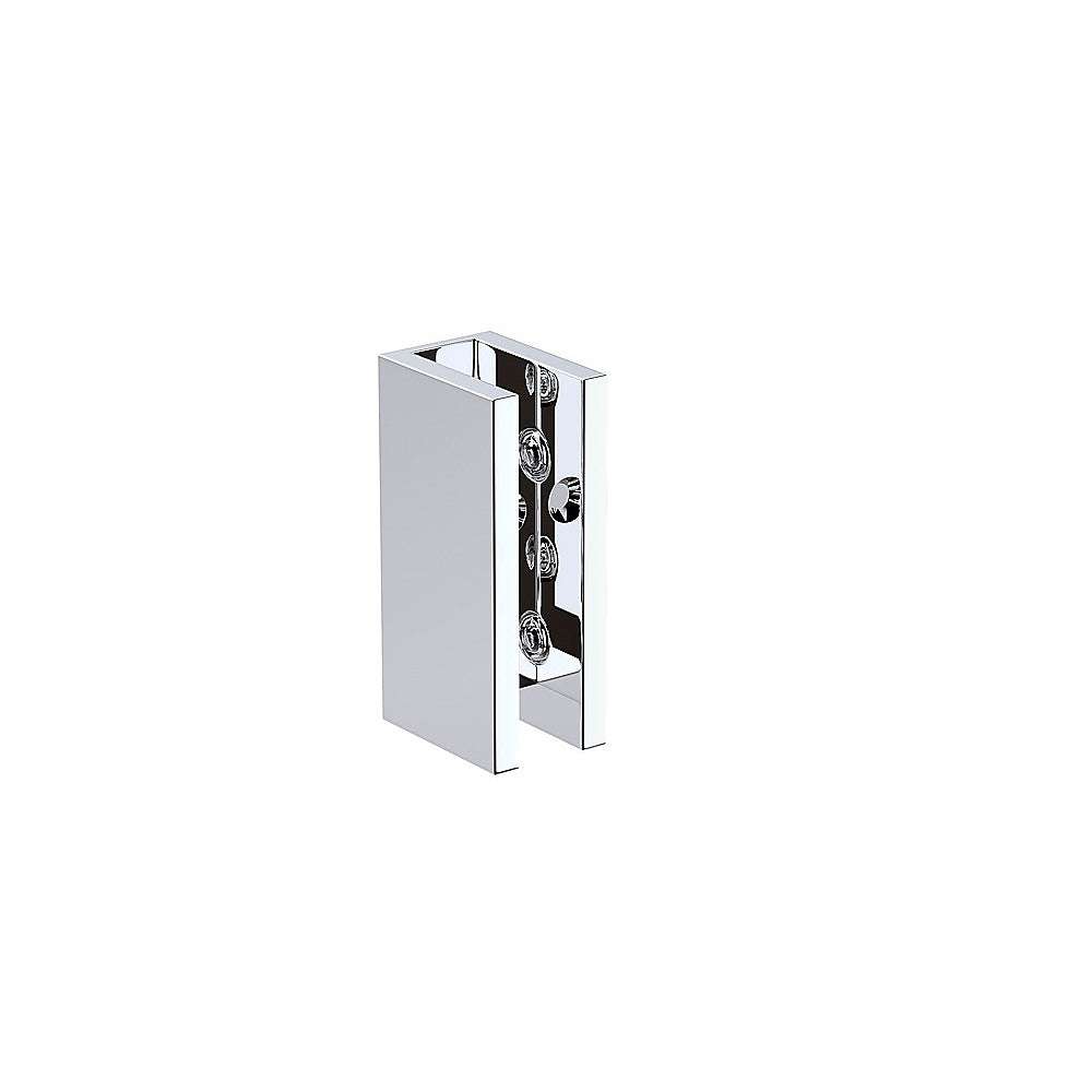 120cm Frameless Wall-to-Wall Shower Screen with Chrome Wall U-Brackets, Brass Hinges & Round Knob Handle