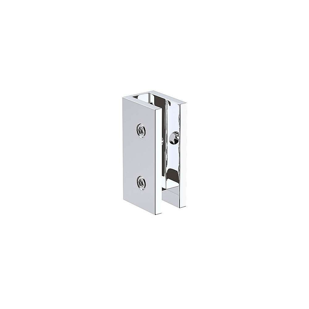 120cm Frameless Wall-to-Wall Shower Screen with Chrome Wall U-Brackets, Brass Hinges & Round Knob Handle
