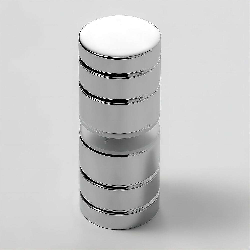 120cm Frameless Wall-to-Wall Shower Screen with Chrome Wall U-Brackets, Brass Hinges & Round Knob Handle