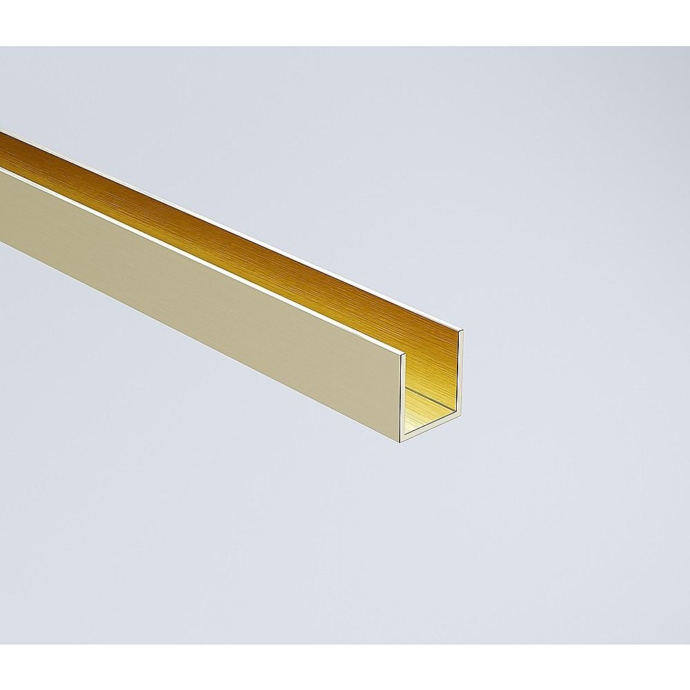 Gold aluminum wall channel profile for frameless shower screen with snap-in edge trim