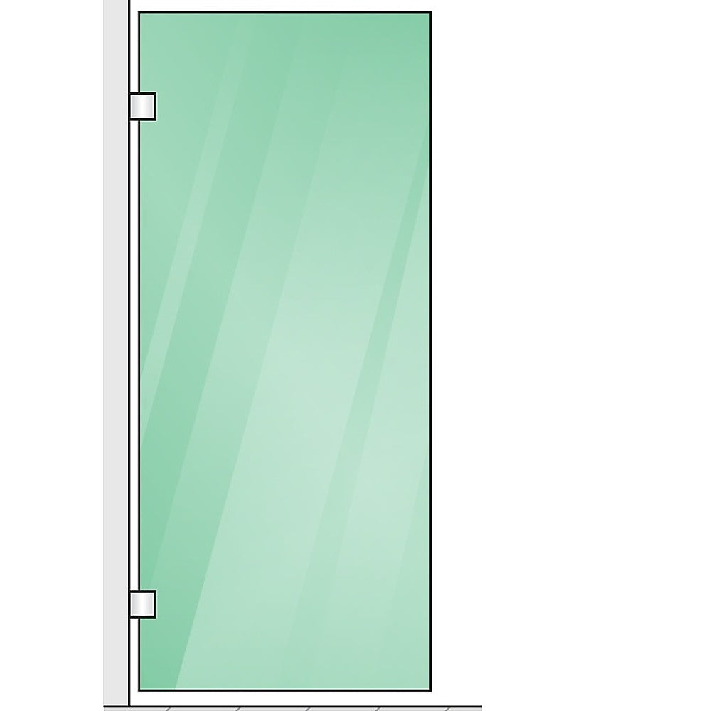 120x100cm Corner Frameless Shower Screen with Black U-Brackets and Floor U-Bracket and SS Hinges, Square Knob Handle