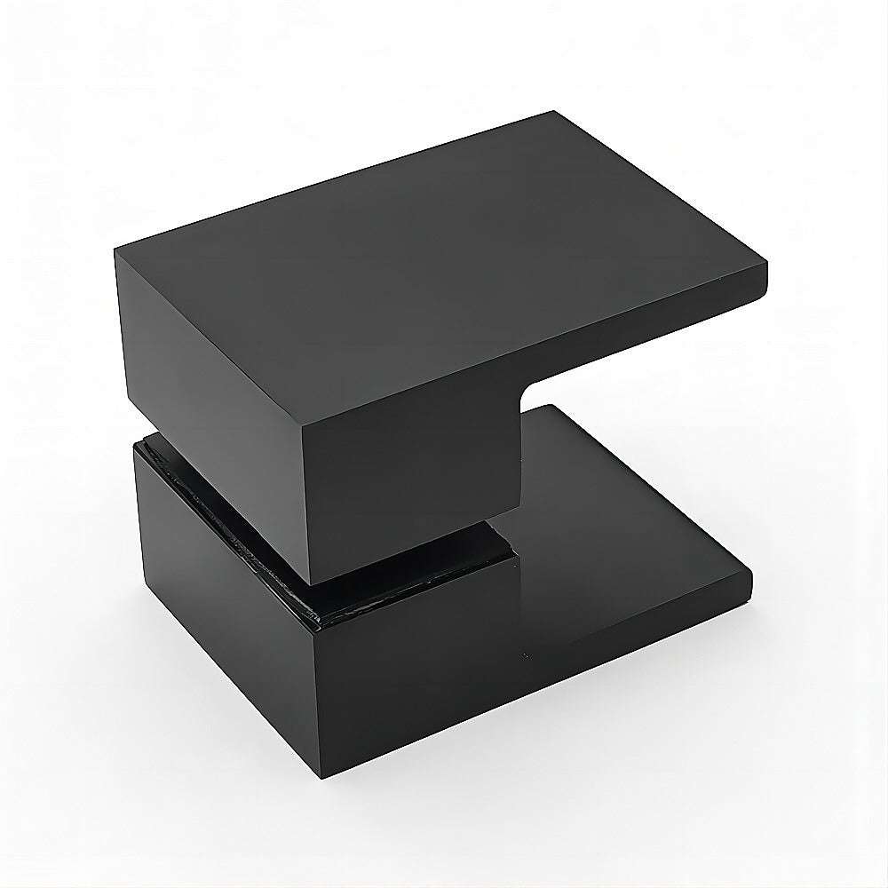 100x70cm Corner Frameless Shower Screen with Black Wall & Floor U Brackets and SS Hinges, Square Double Pull Handle