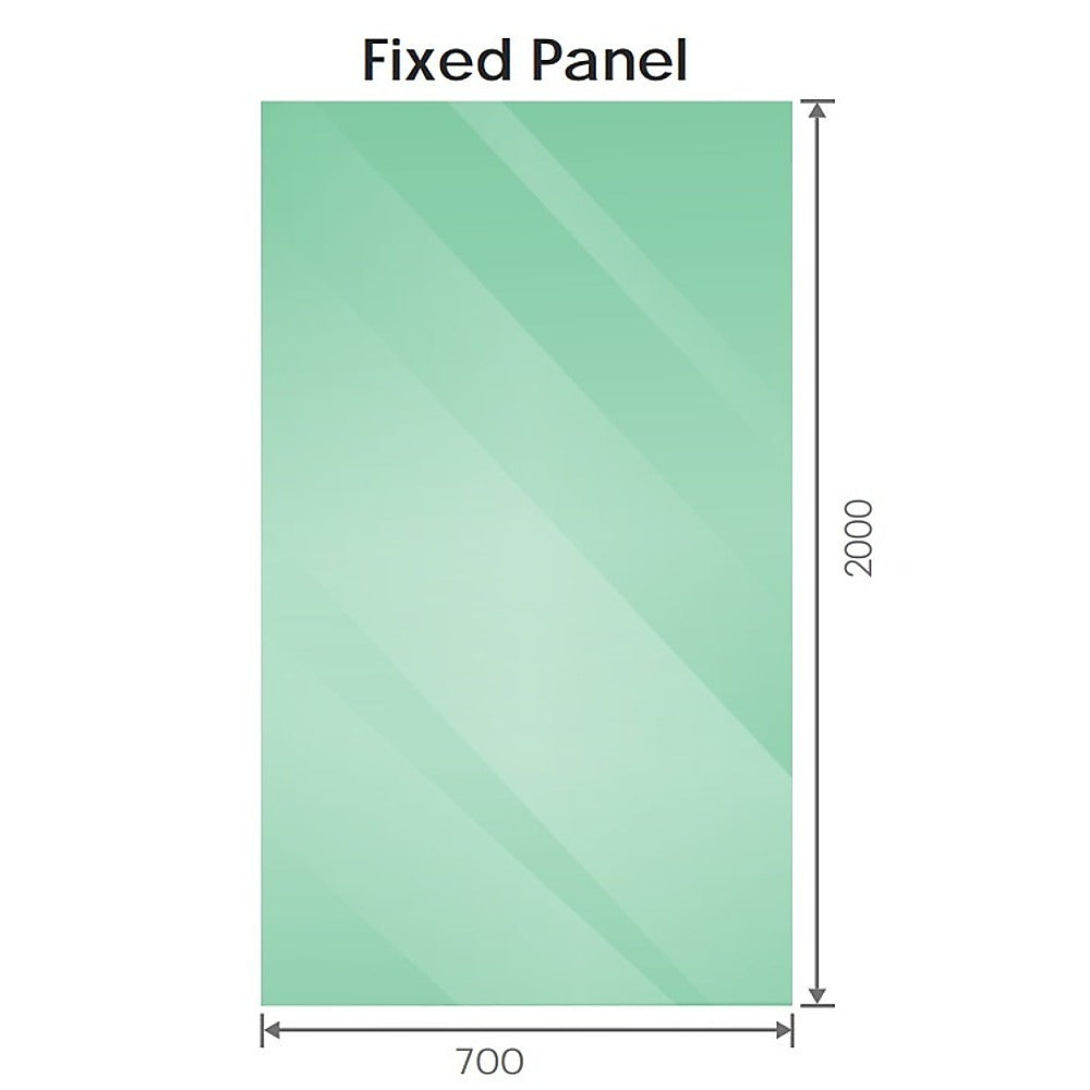 90x70cm Corner Frameless Shower Screen with Black Wall Channel and Floor F-Bracket and Brass Hinges, Round Knob Handle