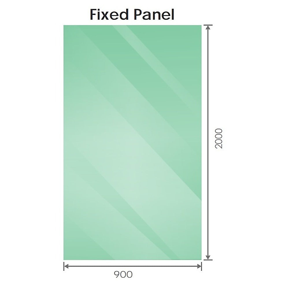 90x90cm Corner Frameless Shower Screen with Chrome U-Brackets and Floor U-Bracket and Brass Hinges, Square Double Pull Handle