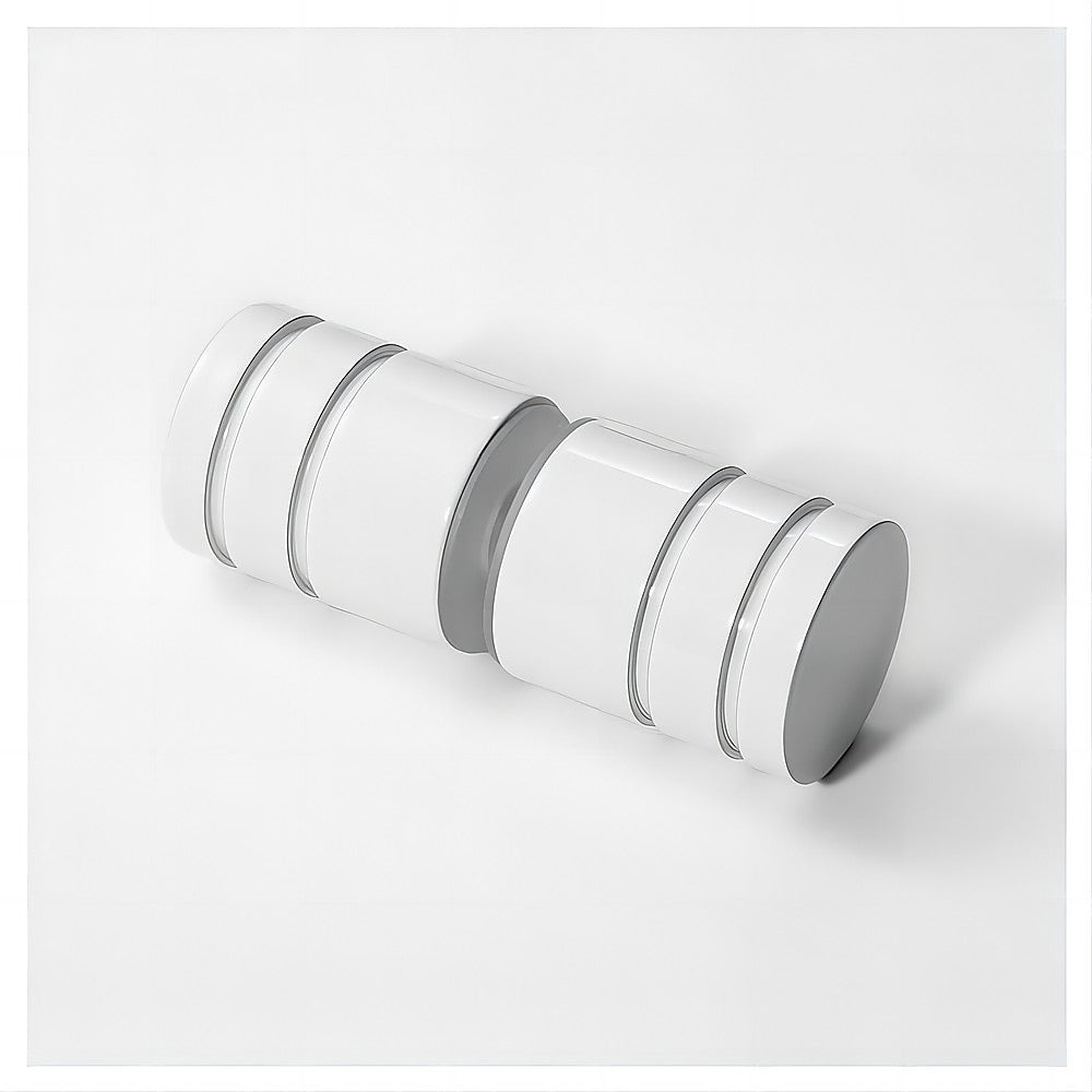 90x70cm White Corner Frameless Shower Screen with Wall Channel Brackets, Stainless Steel Hinges & Round Knob Handle
