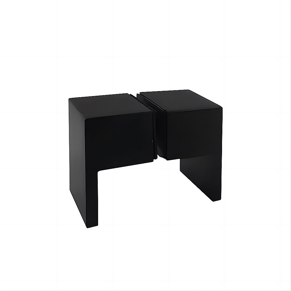 120x100cm Corner Frameless Shower Screen with Black Wall Channel and SS Hinges, Square Double Pull Handle