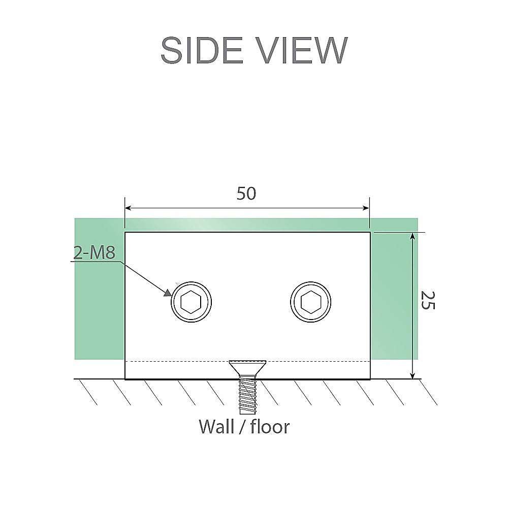 120x120cm Double Door Corner Shower Screen – Chrome Wall U-Brackets, SS Hinges & Square double pull Handle