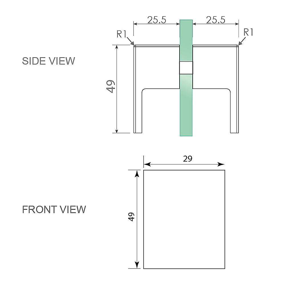 120x120cm Double Door Corner Shower Screen – Chrome Wall U-Brackets, SS Hinges & Square double pull Handle