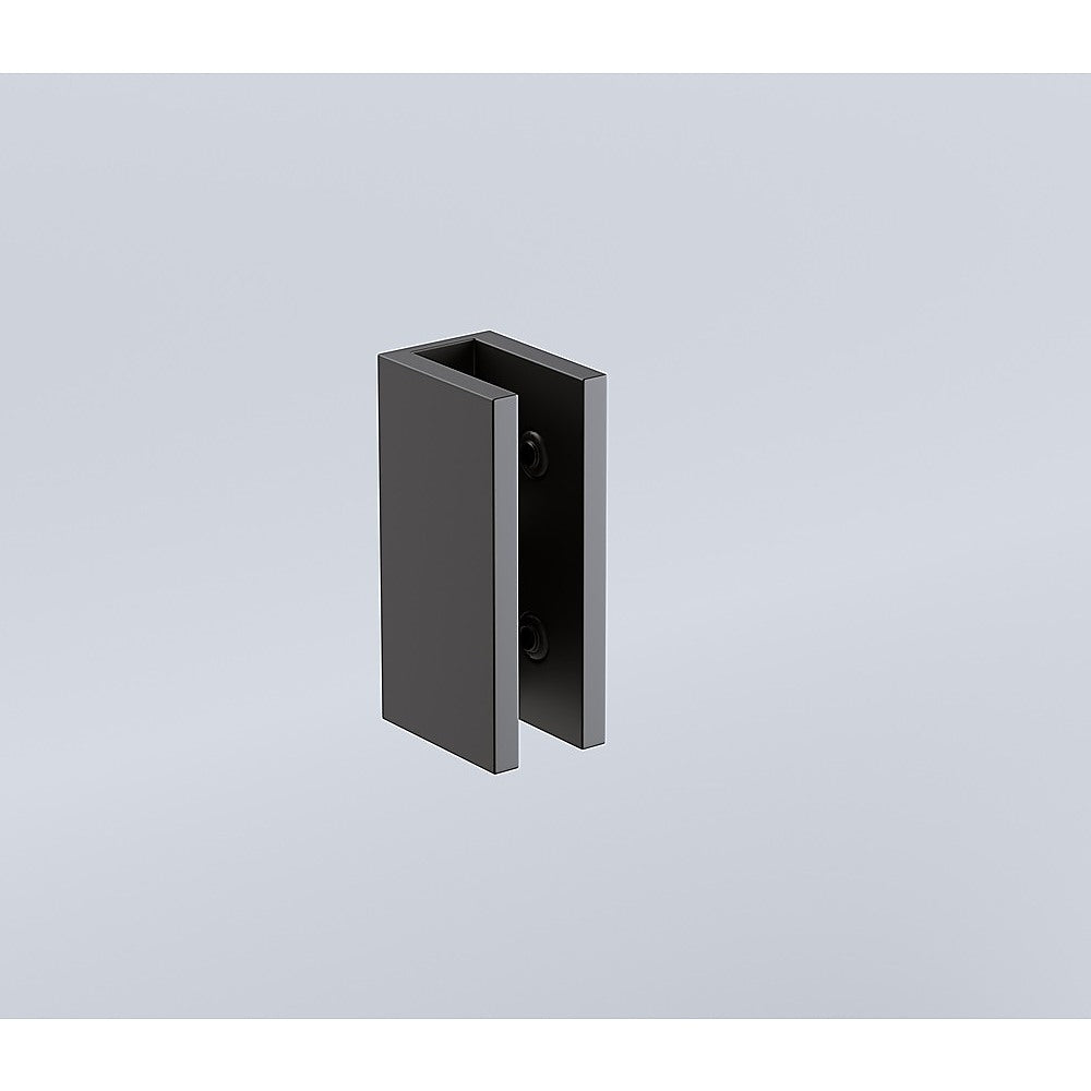 90x100cm Double Door Corner Shower Screen – Black U-Brackets, SS Hinges & Round Knob Handle