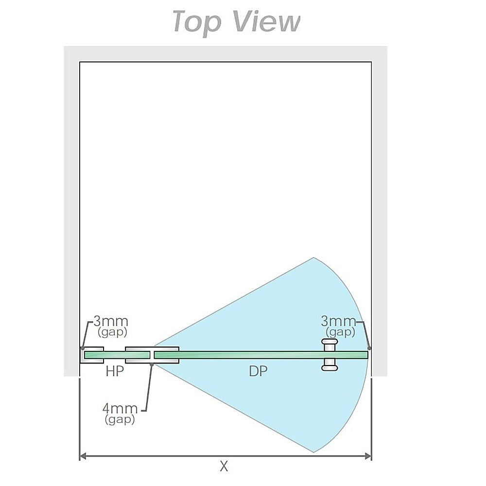 90x100cm Double Door Corner Shower Screen – Chrome U-Brackets, SS Hinges & Square Double Pull Handle