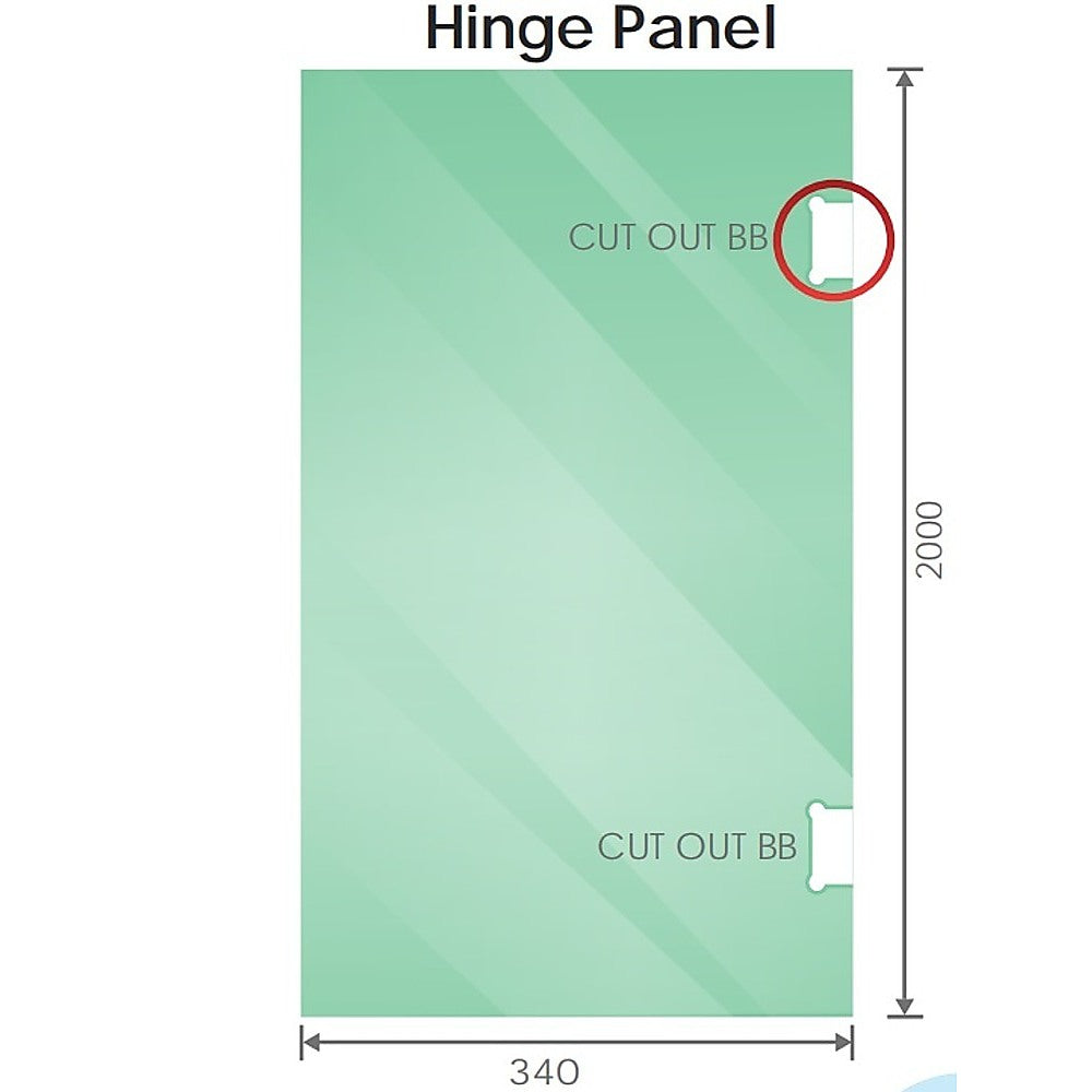 90x100cm Double Door Corner Shower Screen – Chrome U-Brackets, SS Hinges & Square Double Pull Handle