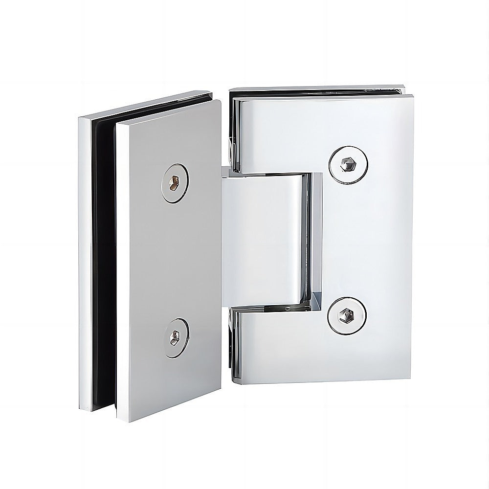 100cm Frameless Diamond Shower Screen – Channels with SS Hinges in Chrome, Square Double Pull Handles