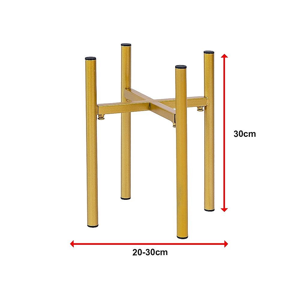 Adjustable metal plant stand with 20-30cm range, up to 30cm tall