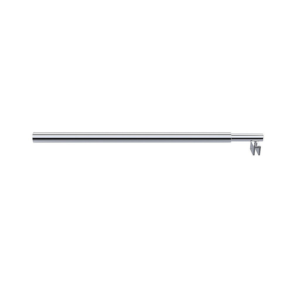 70cm Reeded Glass Shower Screen with Chrome U-Brackets and Round Pole