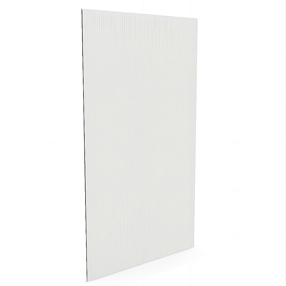 90cm Reeded Glass Shower Screen with Chrome U-Brackets