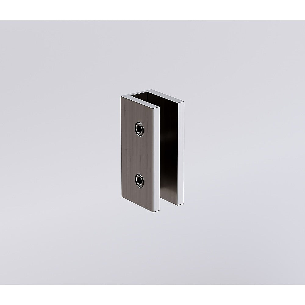 90cm Reeded Glass Shower Screen with Gunmetal U-Brackets