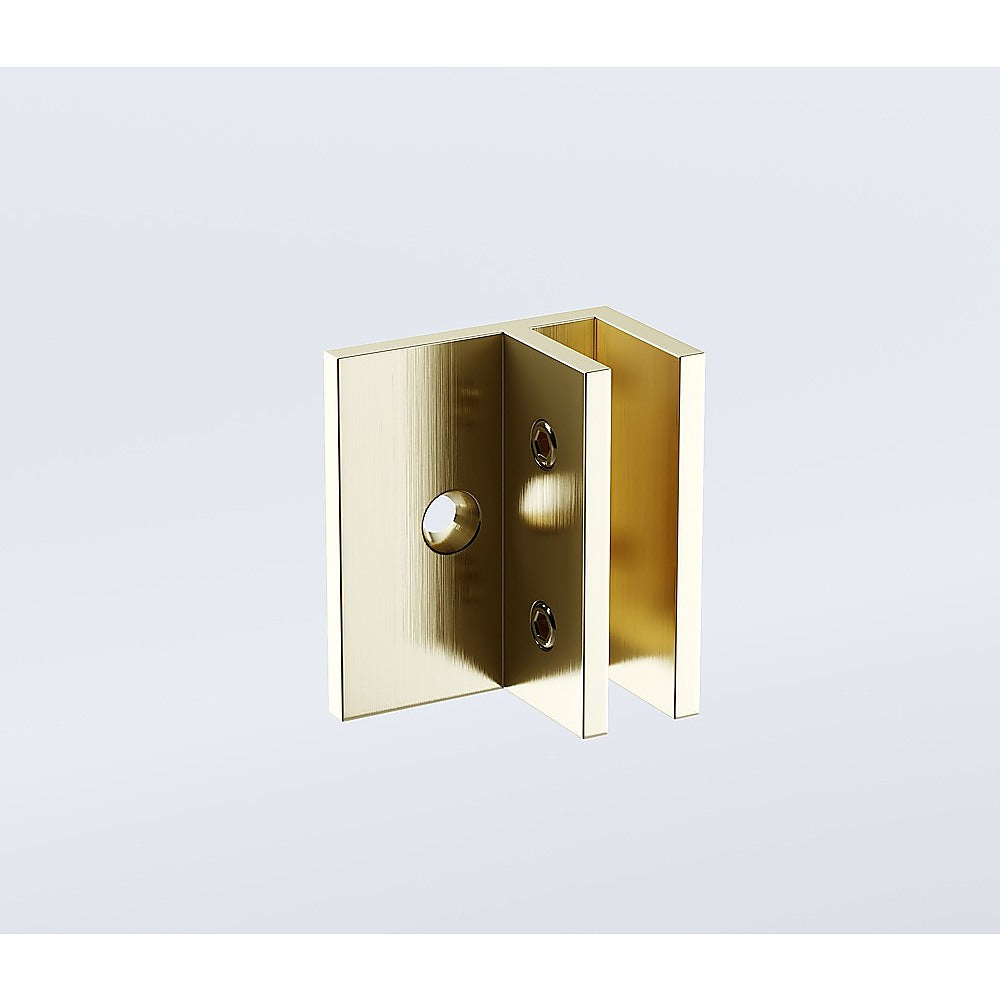 100cm Reeded Glass Shower Screen with Gold F-Brackets