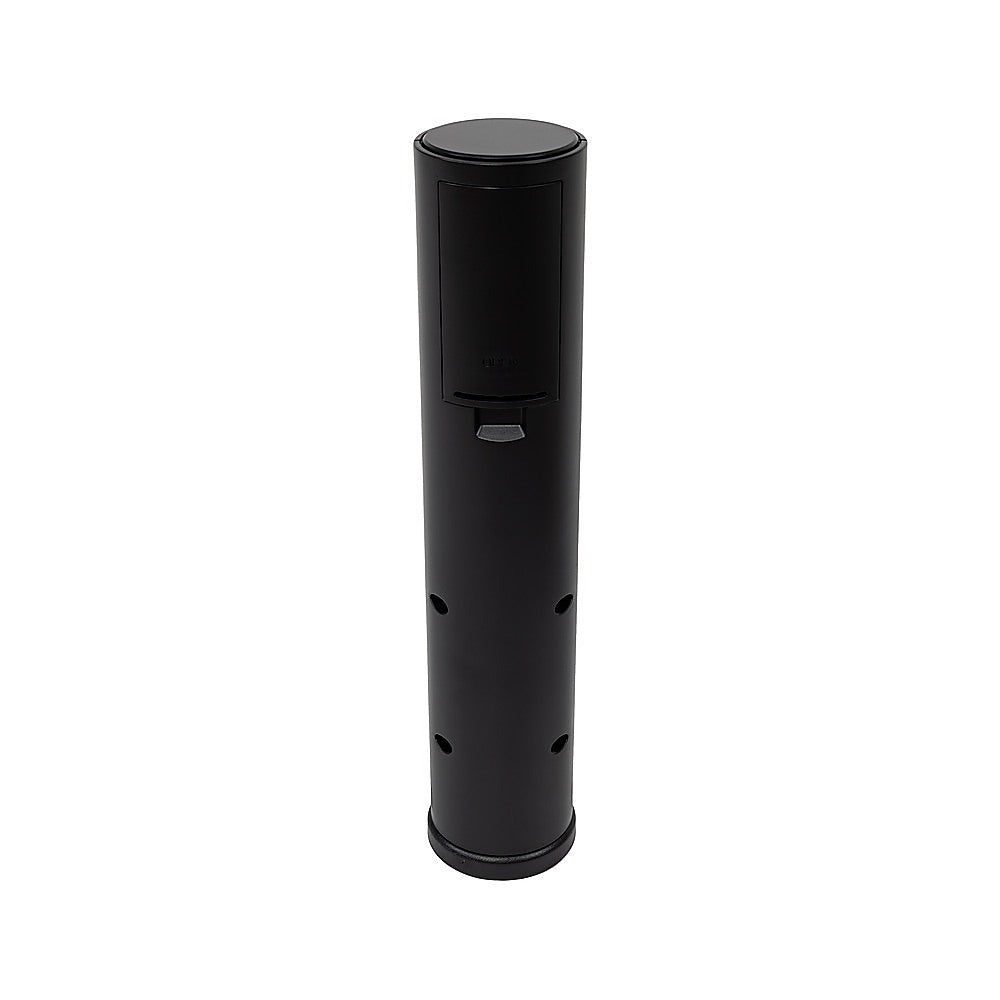 Electric wine bottle opener with side control panel, black cylinder