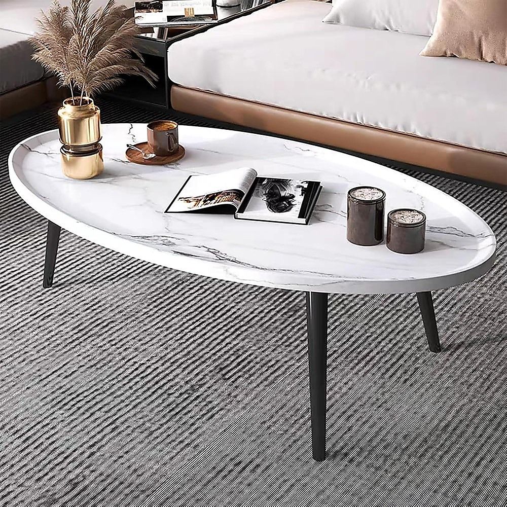 Oval Coffee Table Mid Century Modern Minimalist Display Bedworld