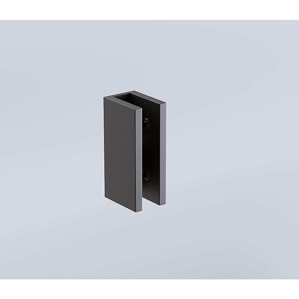 90x210cm Glass Shower Screen with Black Wall U-Brackets