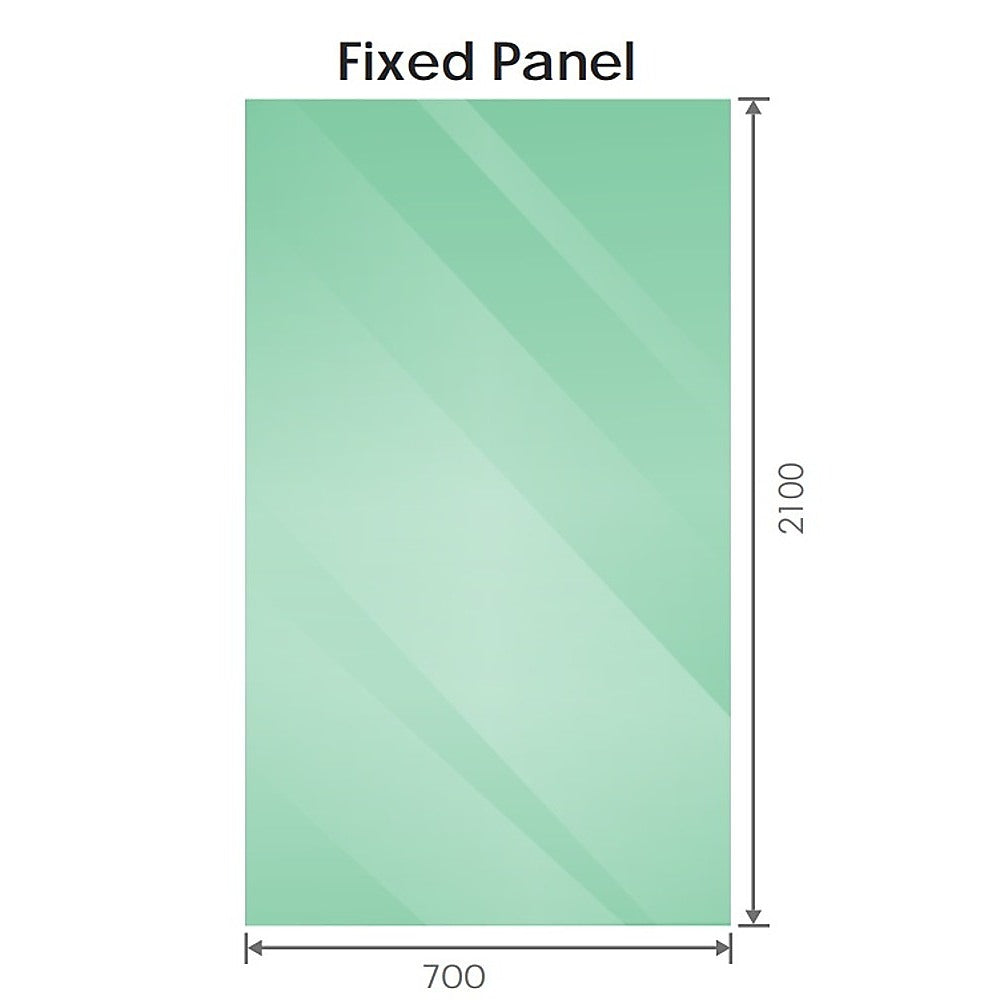 70x210cm Glass Shower Screen with Black Wall Channel and Floor Channel – Sleek, Durable Bathroom Upgrade