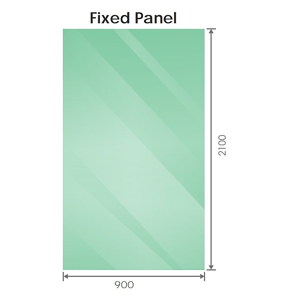 90x210cm Glass Shower Screen with Gunmetal Wall Channel – Sleek, Durable Bathroom Upgrade