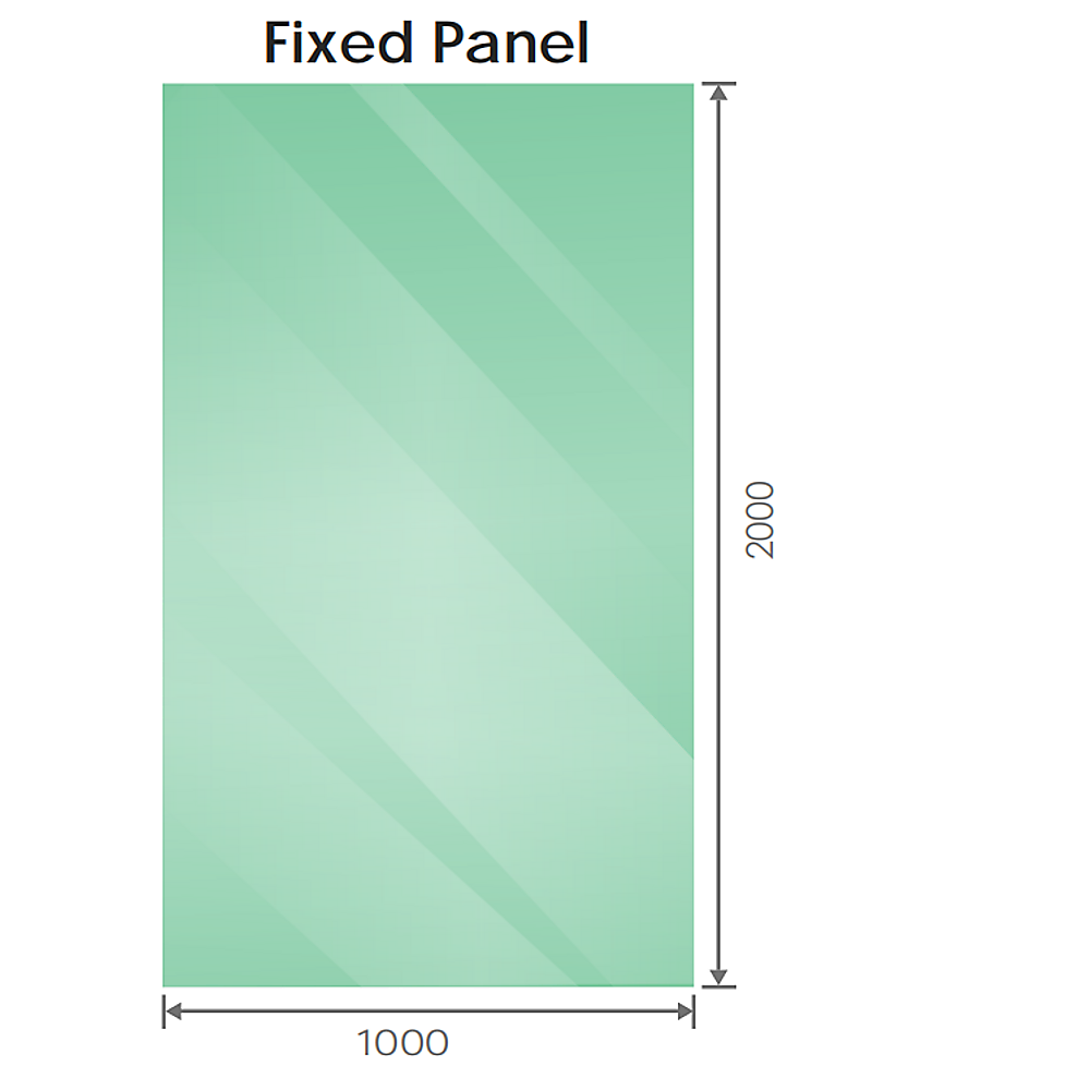 100x200cm Glass Shower Screen with Black Wall Channel and Floor Channel – Sleek, Durable Bathroom Upgrade