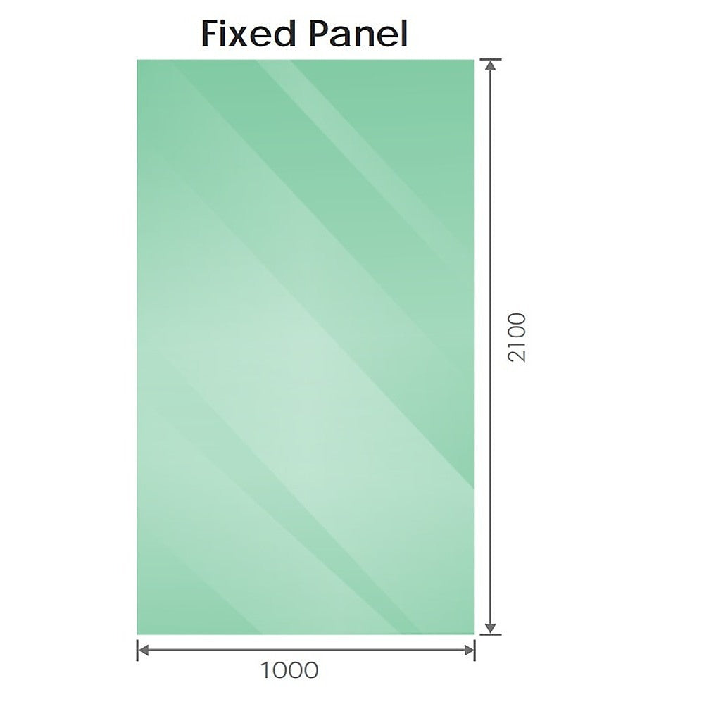 100x210cm Glass Shower Screen with White Wall Channel and Floor Channel – Sleek, Durable Bathroom Upgrade