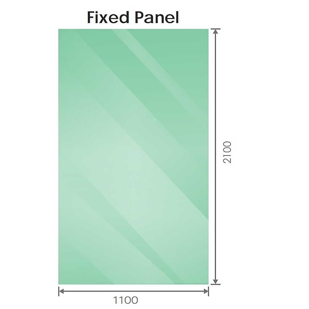 110x210cm Glass Shower Screen with Gunmetal Wall Channel – Sleek, Durable Bathroom Upgrade
