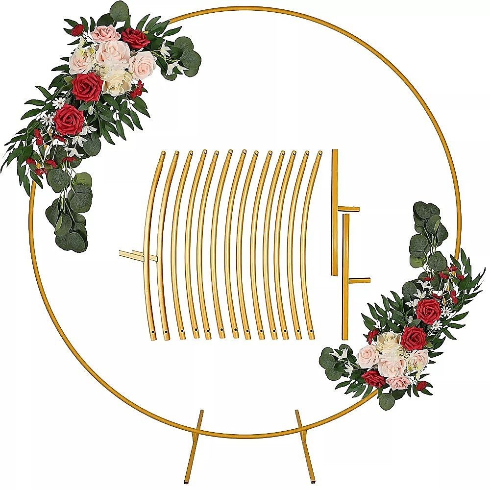 250cm Round Balloon Arch Frame Stand Gold Bedworld