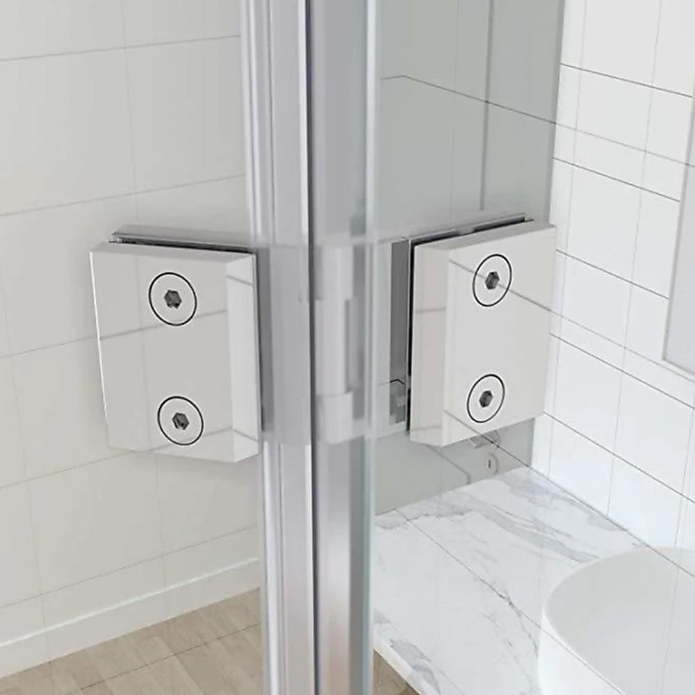 180 Degree Stainless steel Glass-to-Glass Shower Door Hinge in Nickel