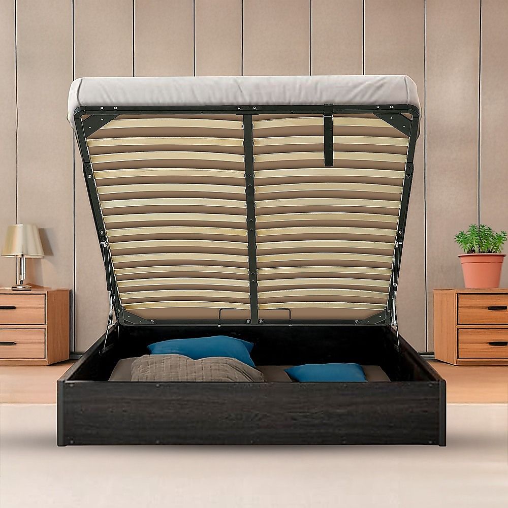 Gas Lift Bed Mechanism – Queen Bed Frame with Wooden Slats Bedworld