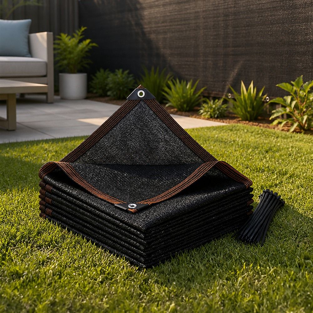 20m x 2m Fence Windscreen Privacy Screen Shade Cover Black Fabric Mesh Garden Bedworld