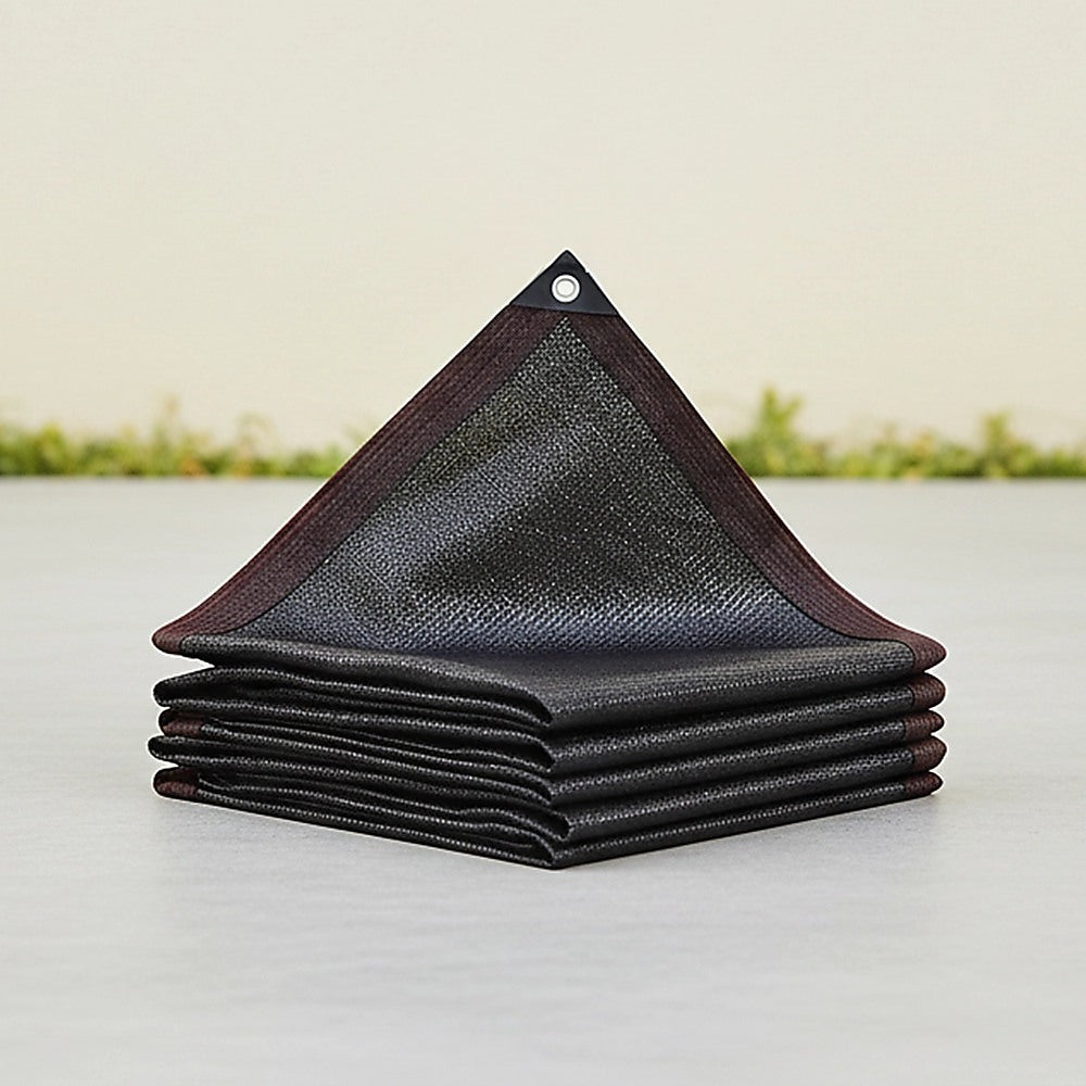 Black fence privacy screen, folded panel with corner grommet eye