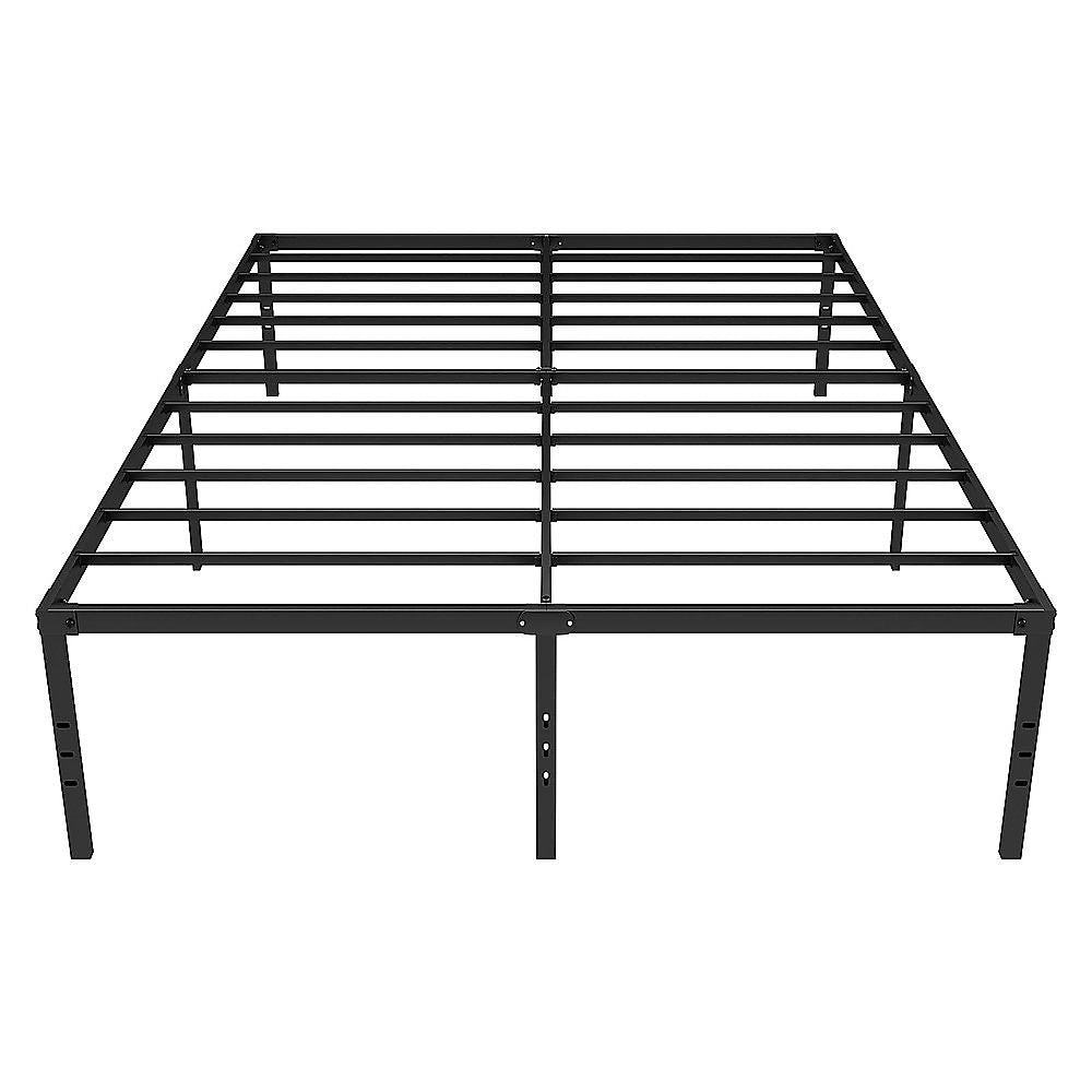 Queen Metal Bed Frame 45cm High Full Steel Base Platform For Stable Bedroom Support Bedworld