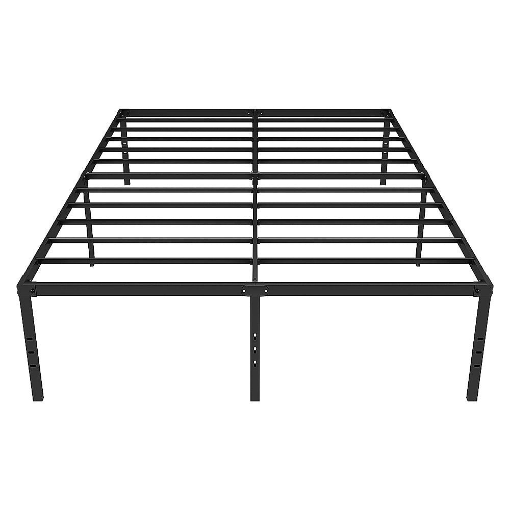 Queen Metal Bed Frame 45cm High Full Steel Base Platform For Stable Bedroom Support
