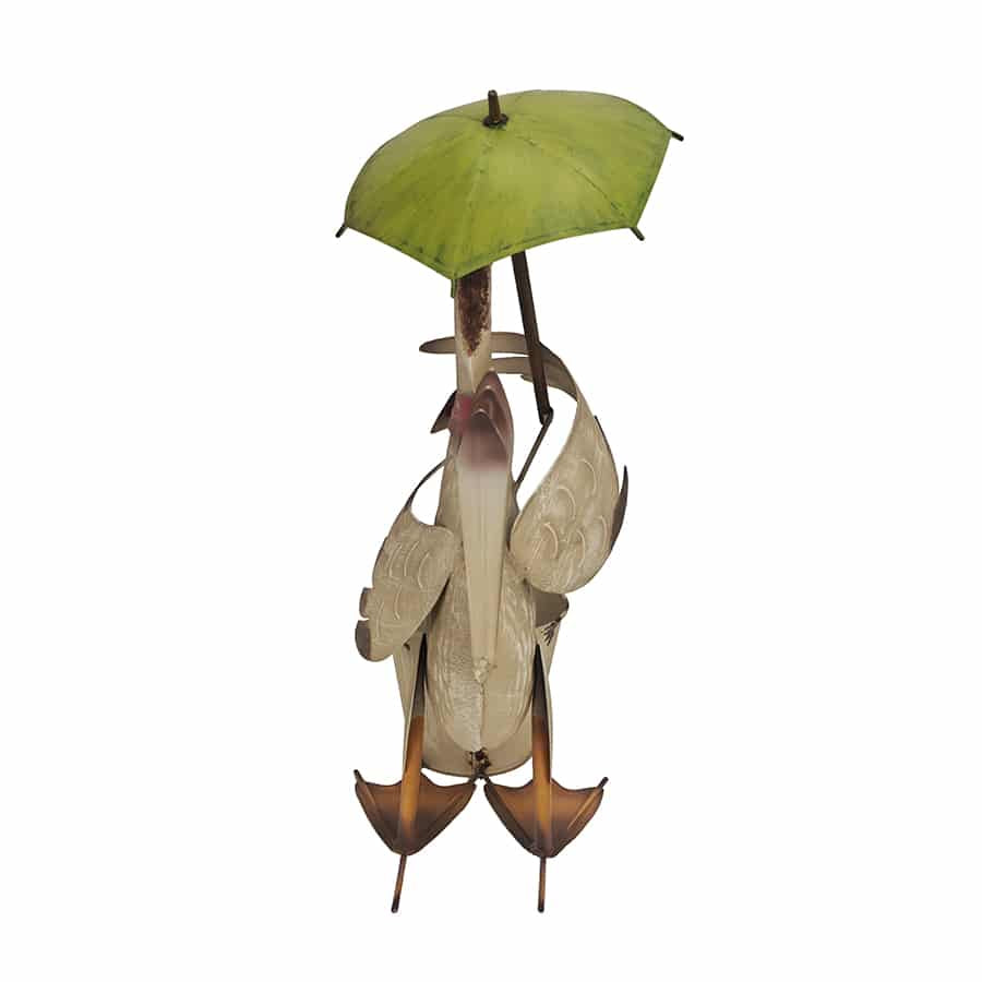 Standing Duck w Umbrella + Pot Planter 46cm