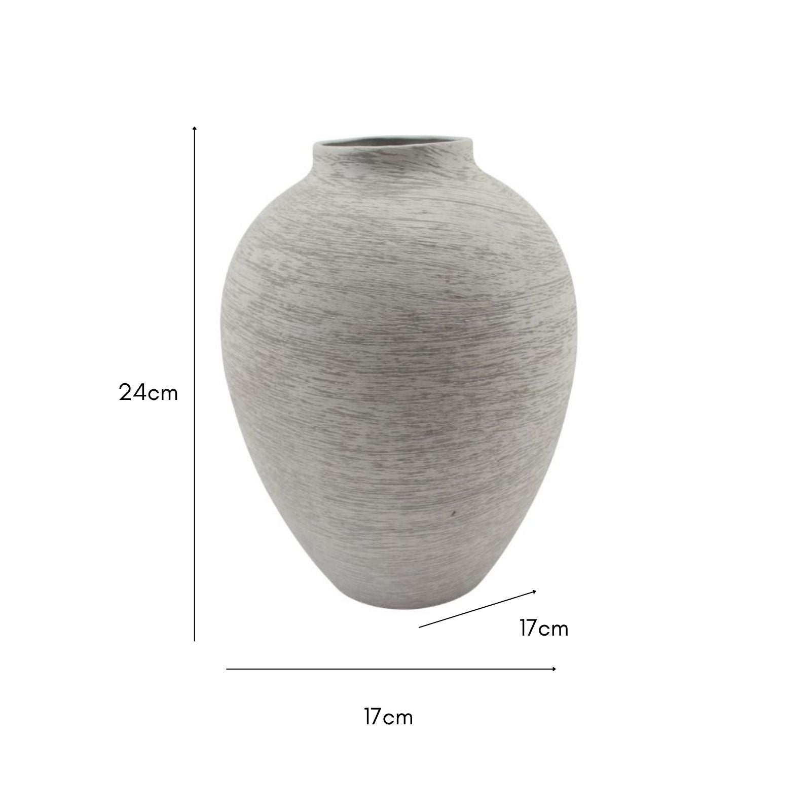 Brushed White Classic Vase 24cm