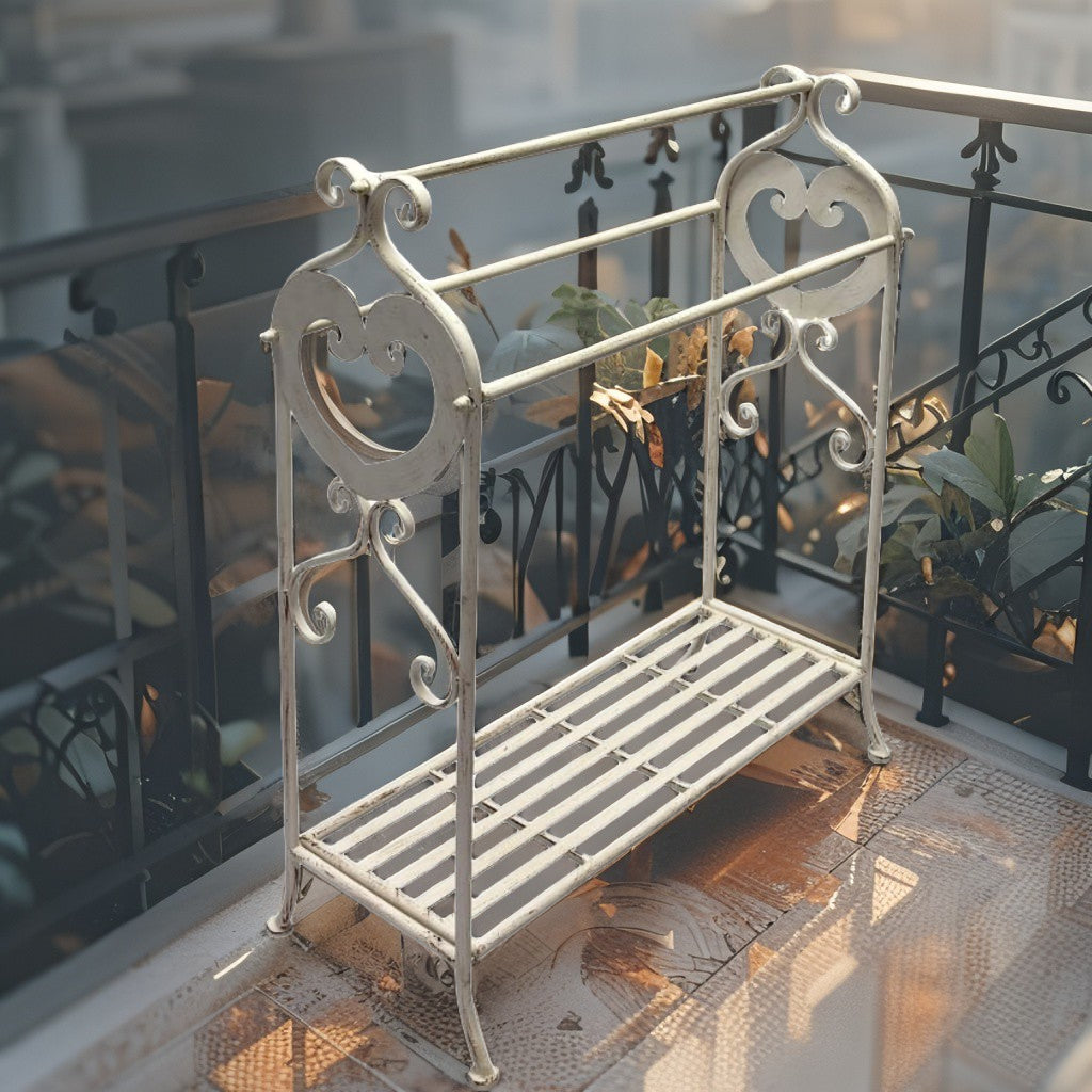 Large Fleur Towel Stand w Shelf 96cm