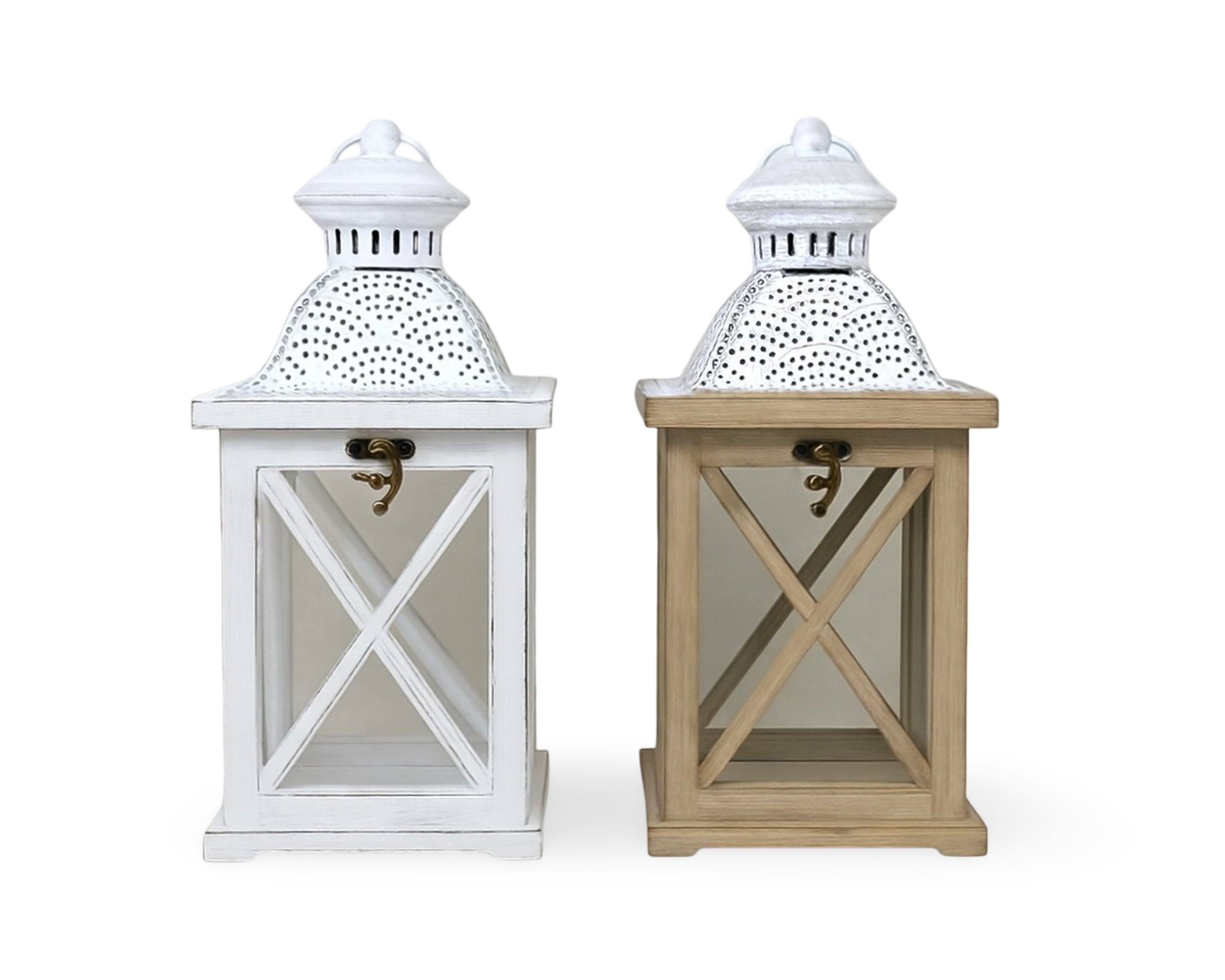 bulk 4 Wooden Classic Charm Mini Lantern Asst 28cm