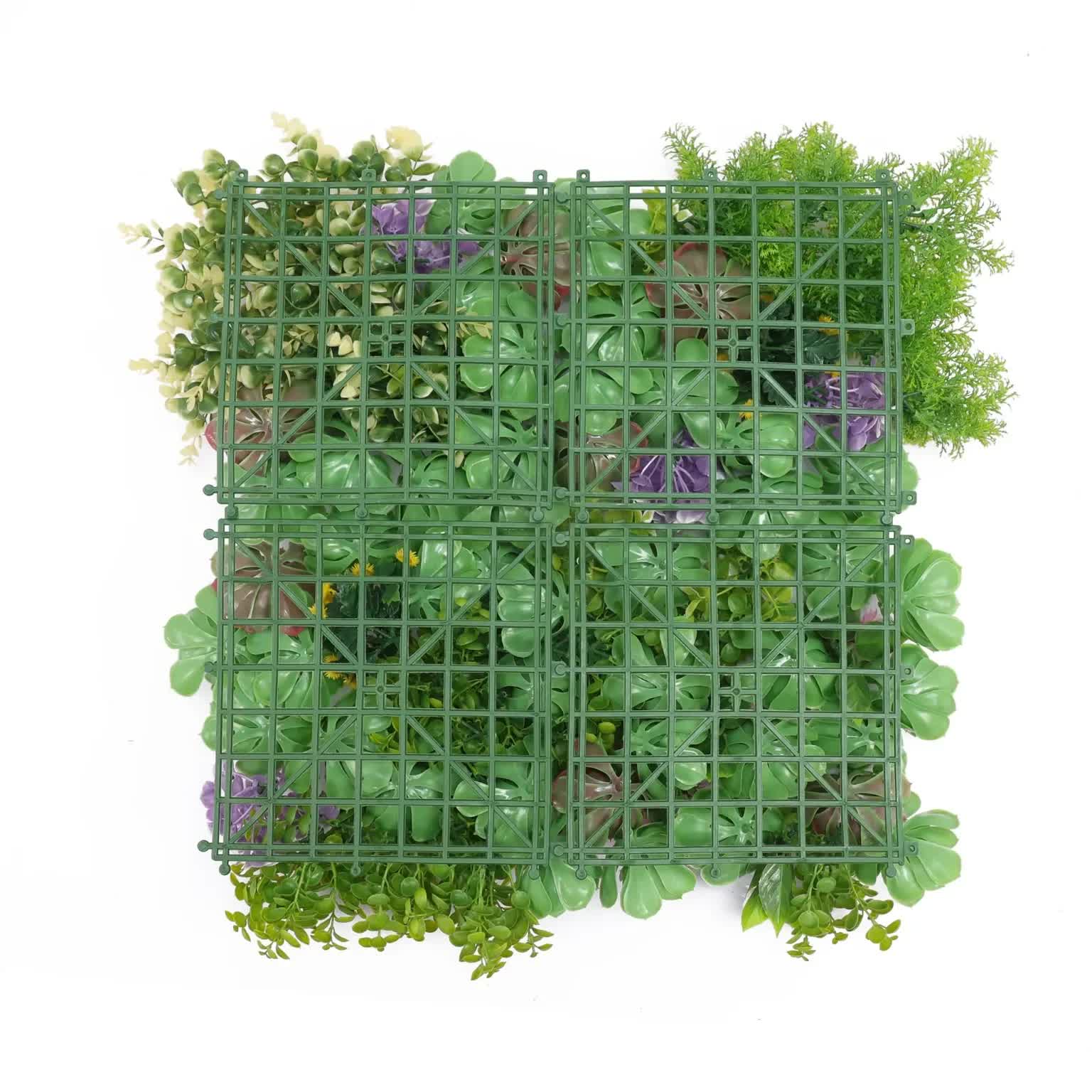 Artificial Dense Succulent Green Wall / Vertical Garden Panel 50cm x 50cm UV Resistant