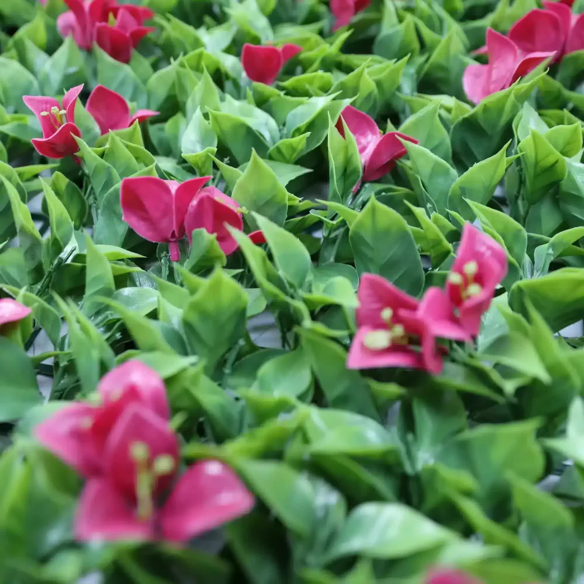 Luxury Flowering Pink Vertical Garden / Green Wall UV Resistant 1m X 1m