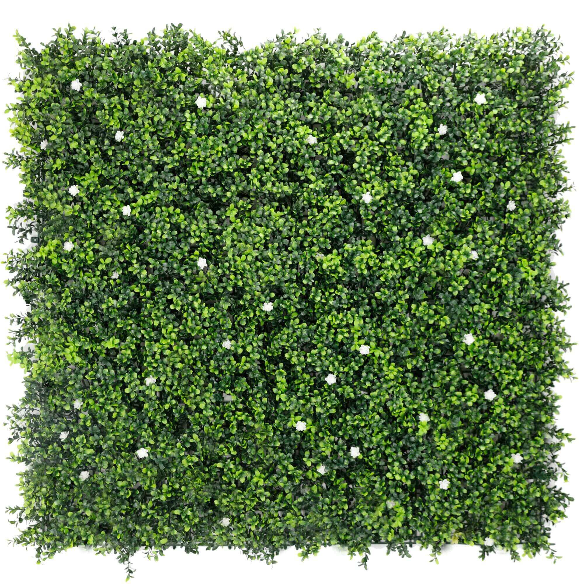 Luxury Flowering Artificial Buxus Hedge Panel UV Resistant Sample