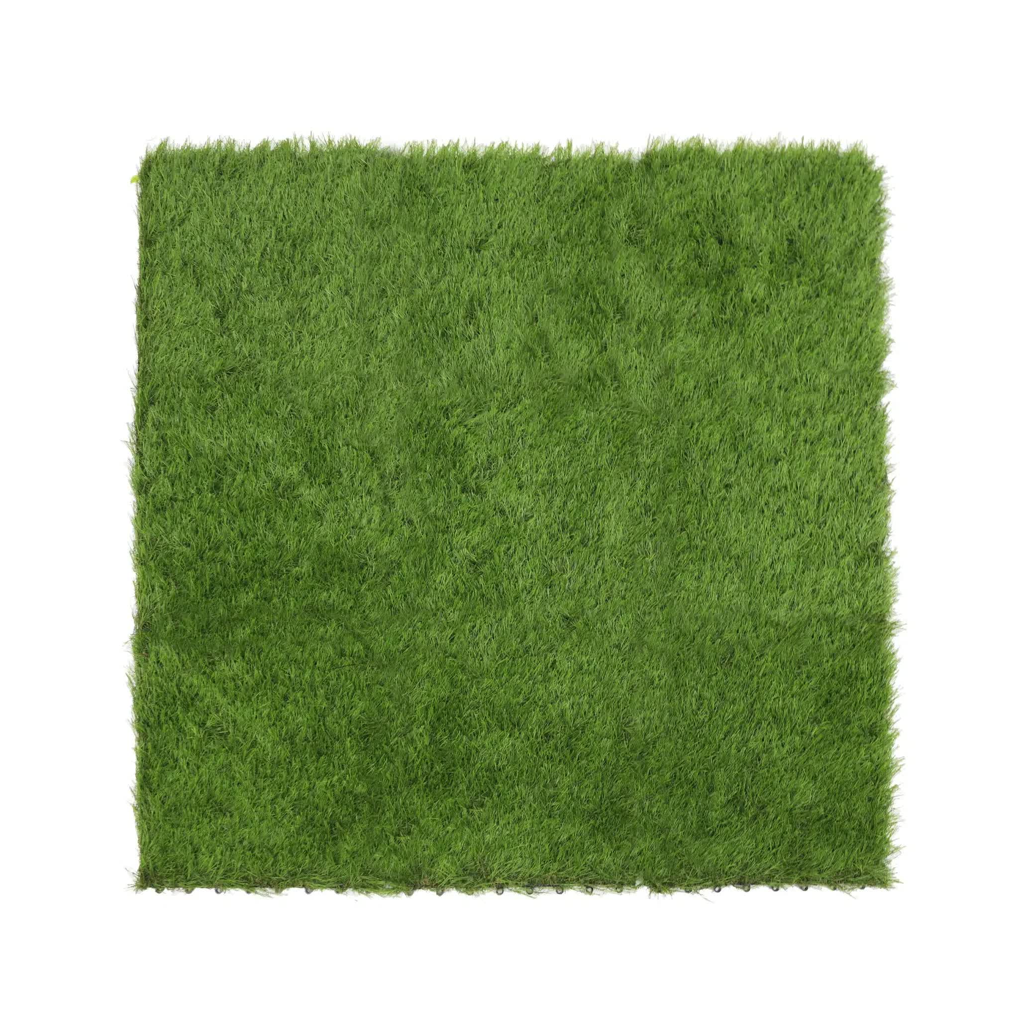 9 Pieces of Interconnecting Artificial Grass Decking Tiles (UV Resistant) 30cm x 30cm
