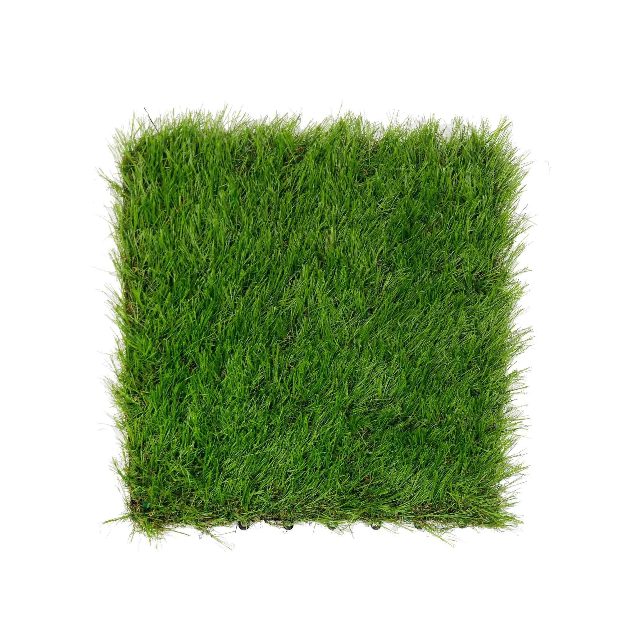 9 Pieces of Interconnecting Artificial Grass Decking Tiles (UV Resistant) 30cm x 30cm