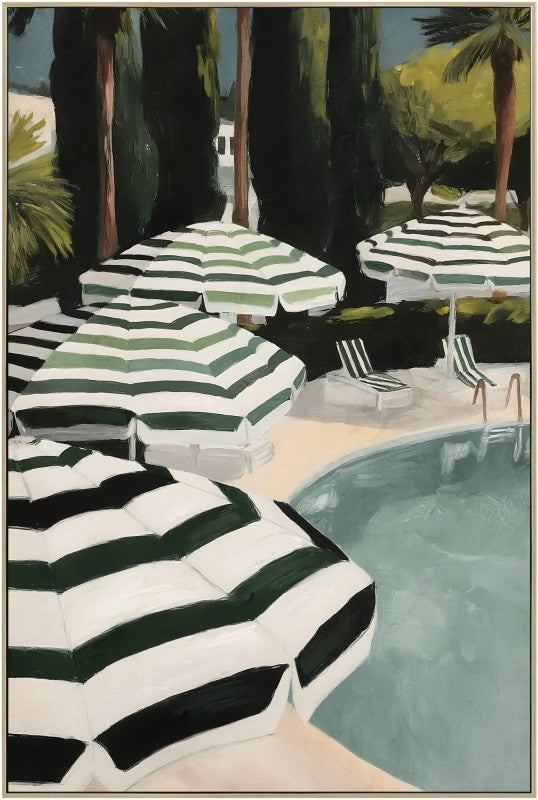 Chateau Pool Framed Artwork 120cm