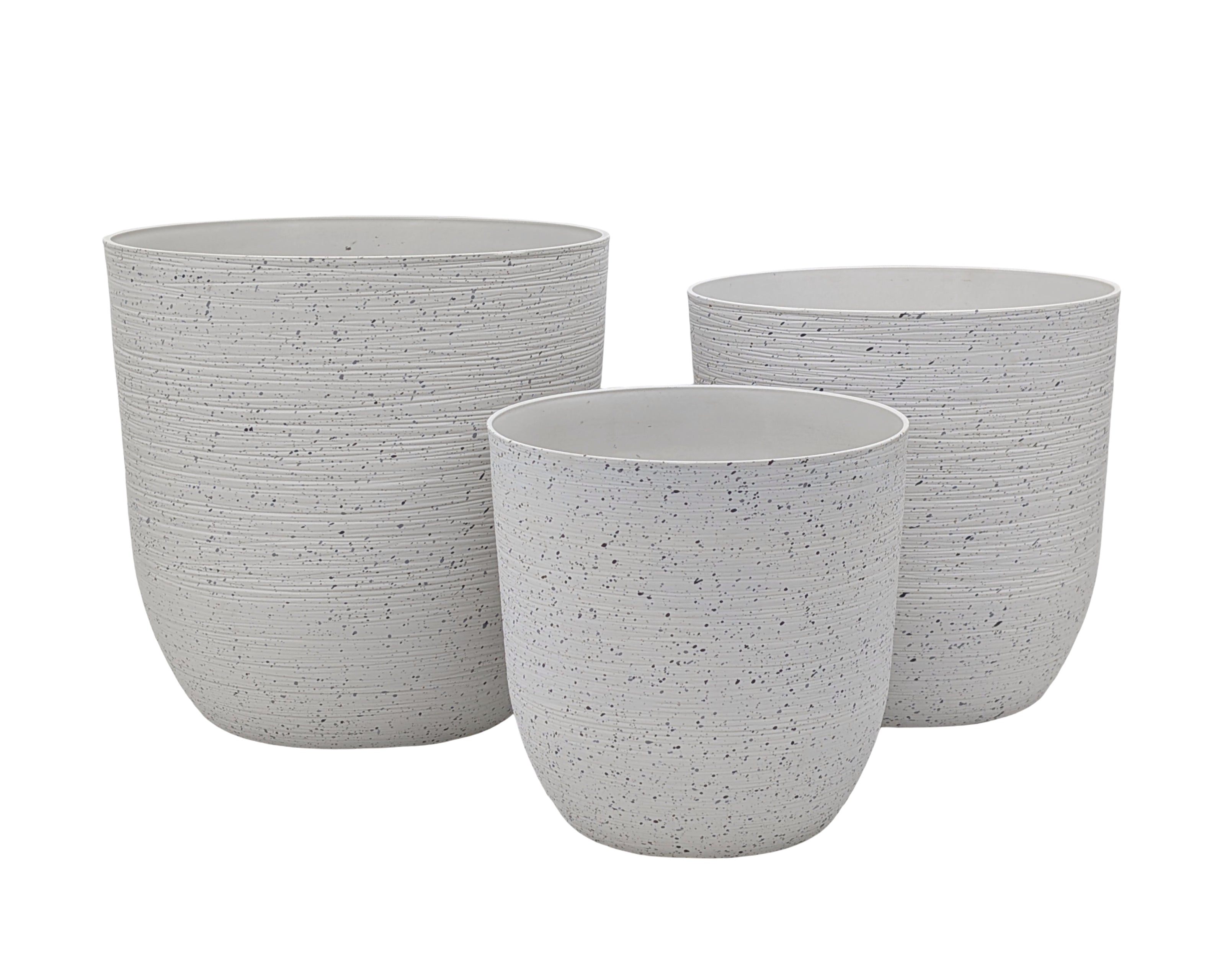 bulk 6 Sandstone Look Thick Plastic Planter Medium Size 30x29cm
