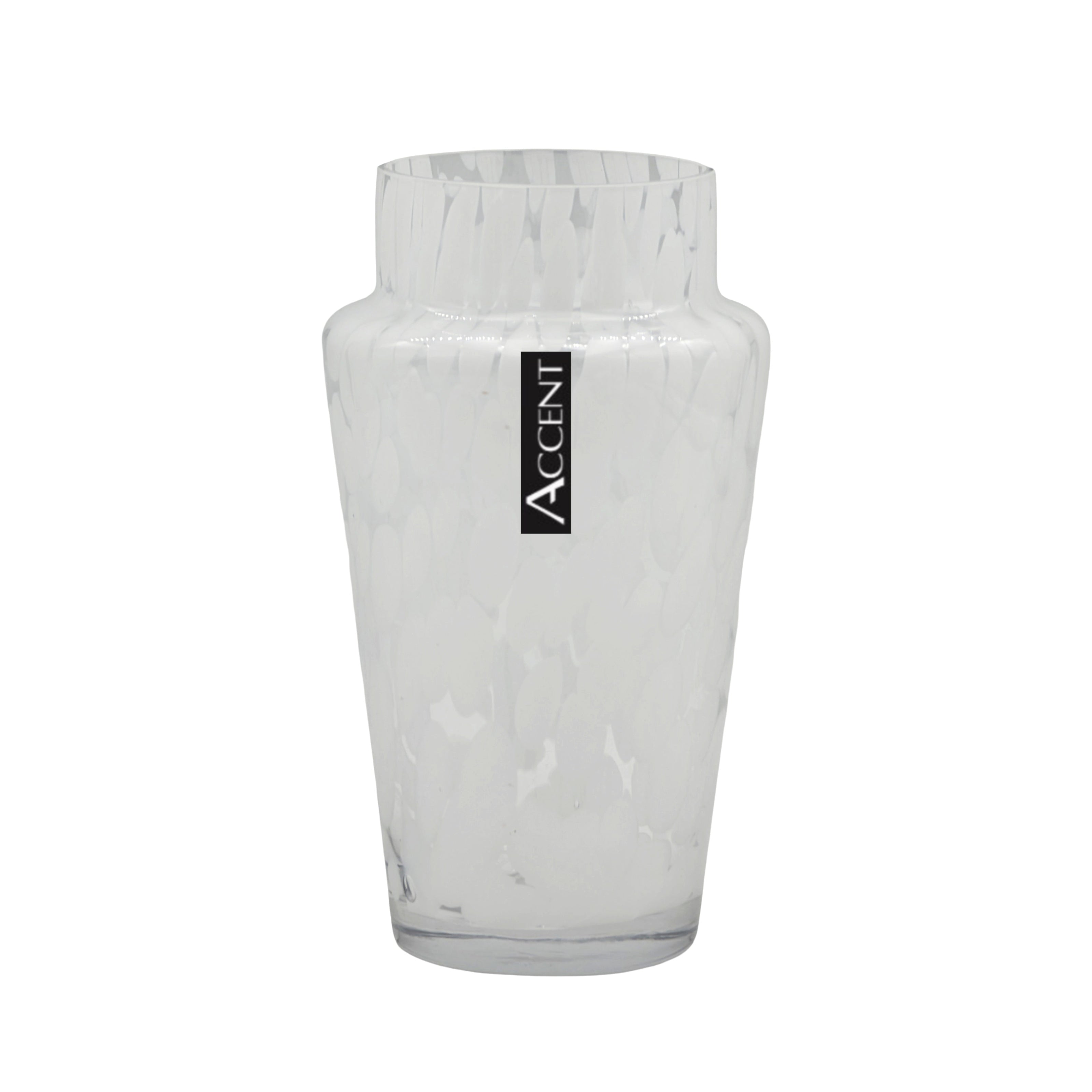 bulk 6 White Speckle Tapered Vase 21cm