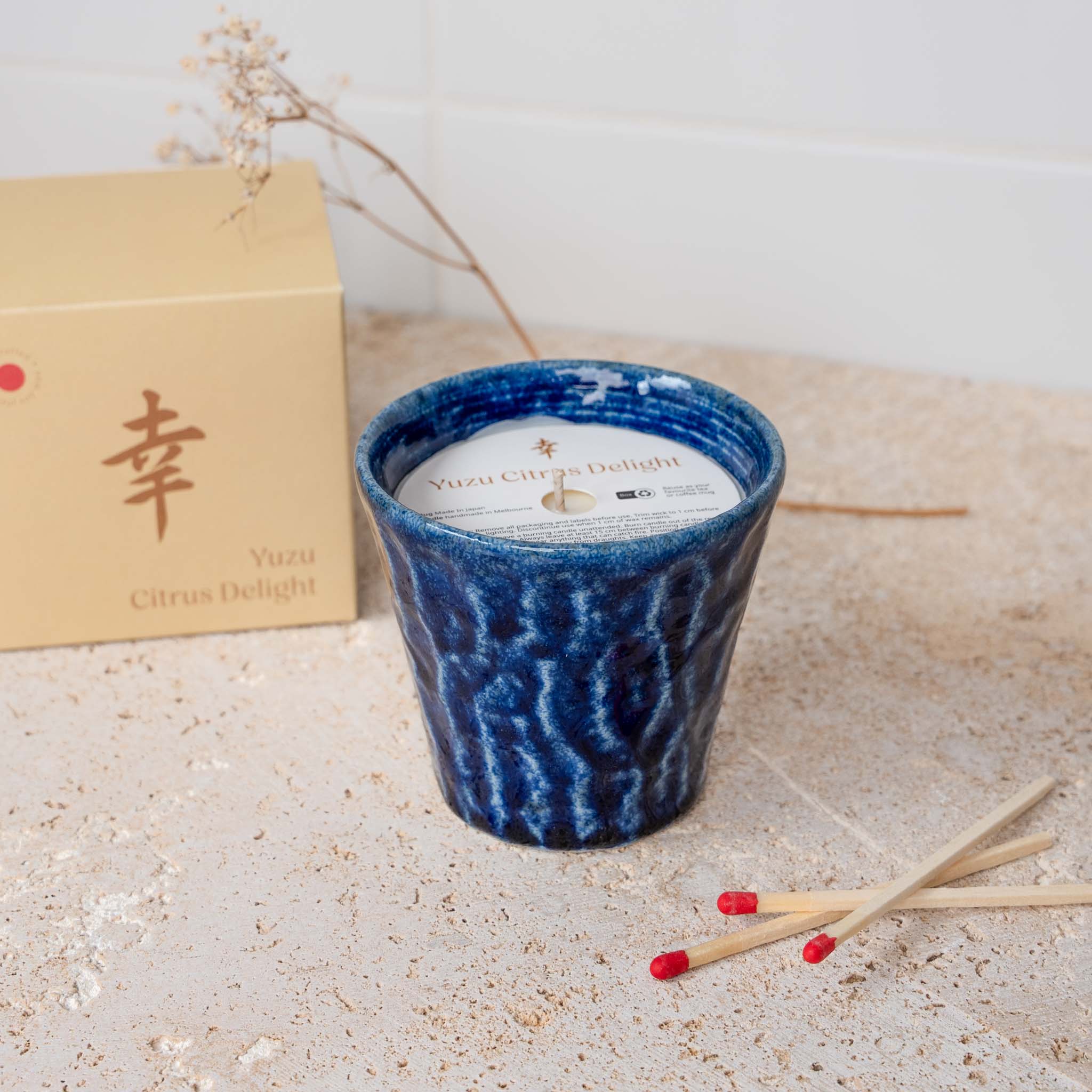 Candle Herbal Mint Blue Ceramic 180g