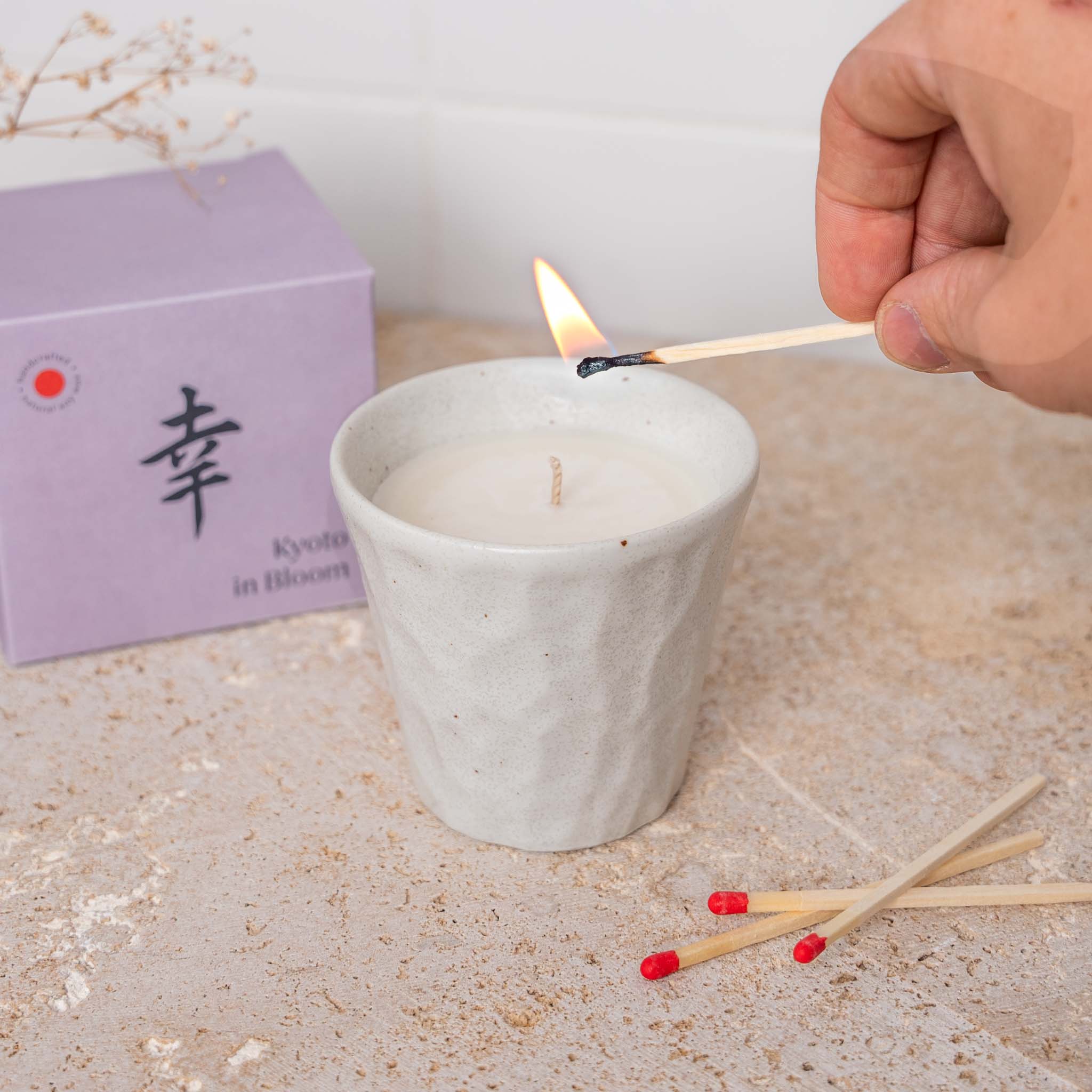 Candle Kyoto in Bloom White Ceramic 180g
